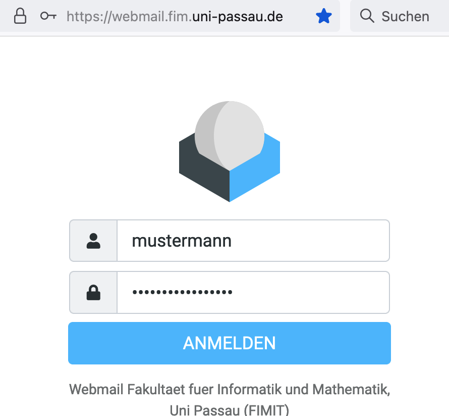 Anmeldemaske Web-Mail