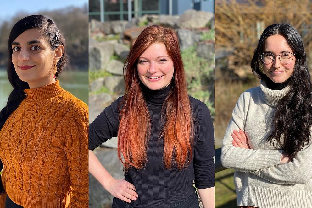 The FIM women's representatives introduce themselves. From left to right: Shekoufeh Neisiran, Isabella Graßl and Alizée Bertrand. Image: Daniela Polzer