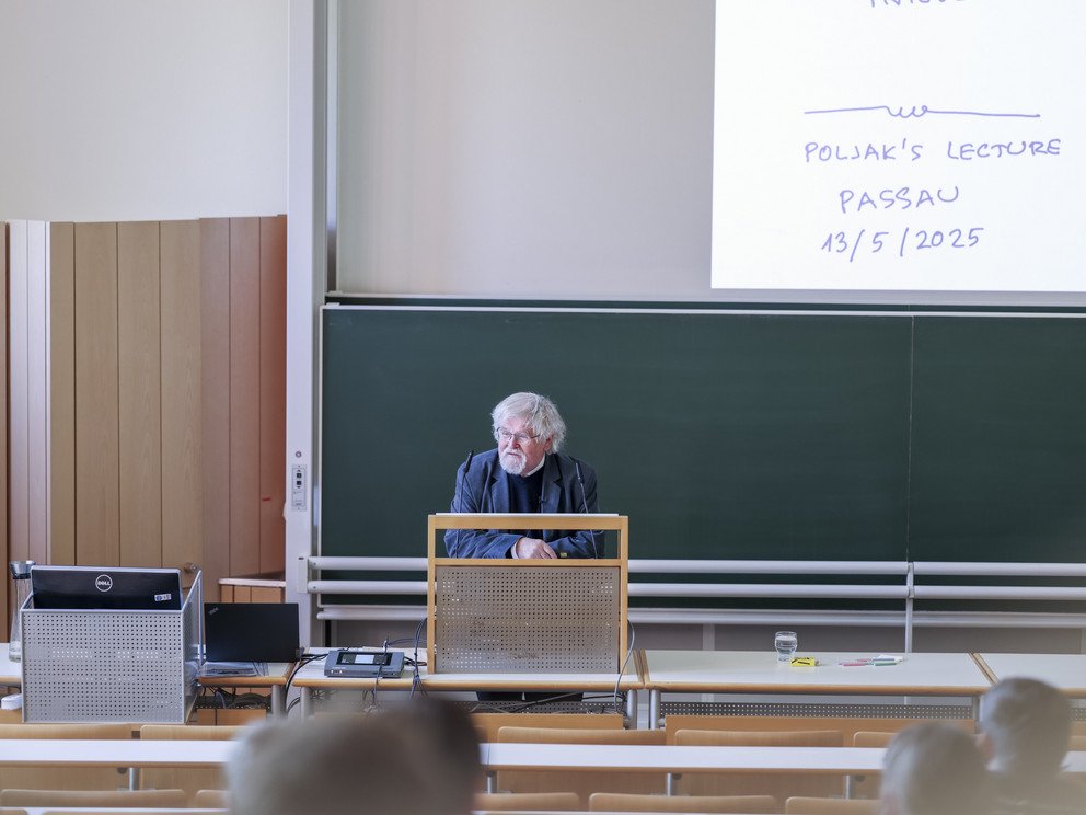 Jaroslav Nešetřil delivering the inaugural Poljak lecture