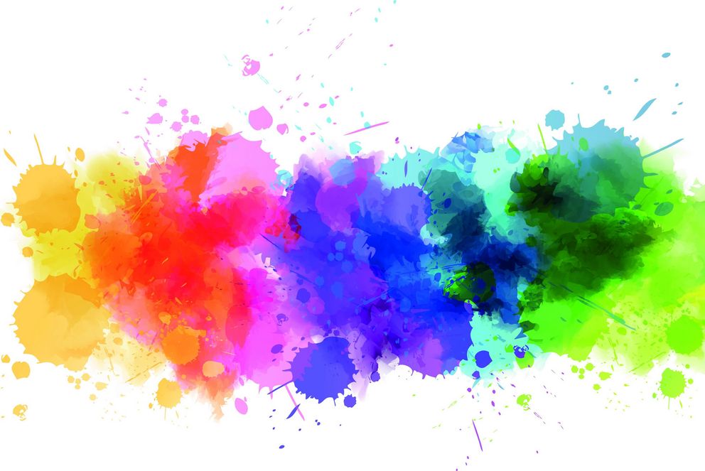 Colourful ink blotches